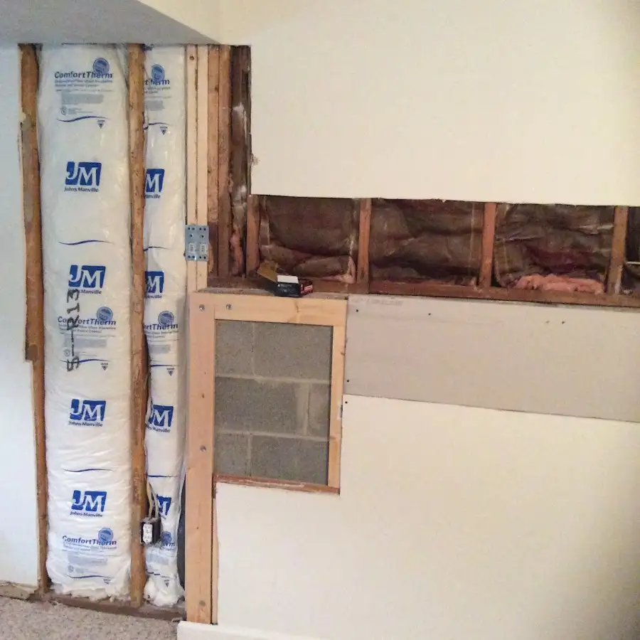 Wall insulation replacement during Structural Drying in Brookhaven